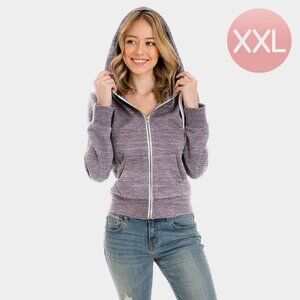🆕 Plus Size Heathered Gray Full Zip Hoodie